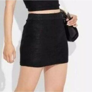 Wild Fable Women's Black Sweater Ribbed Waistband Mini Skirt Size M